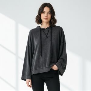 White Birch Mineral Wash Oversized Hoodie M